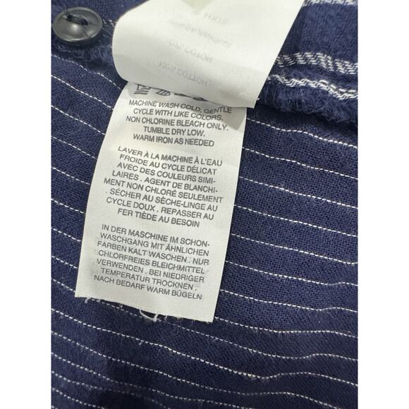 Striped Button Down Shirt Long Sleeve Collared Casual Top - Picture 6 of 7